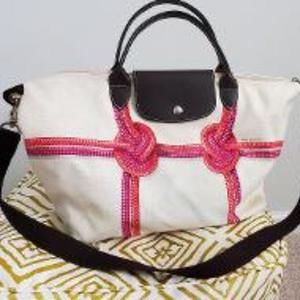 Longchamp Le Pliage Surf & City Knot Print Canvas Shopping Tote - Ltd Edition